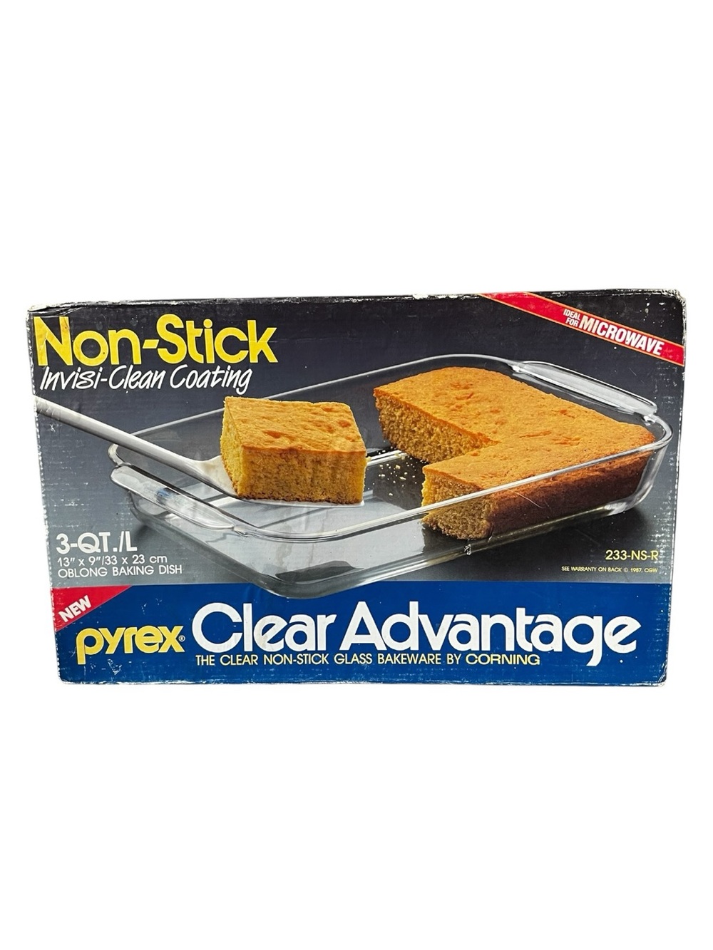 PYREX 3-QT CLEAR ADVANTAGE Glass Bakeware Non Stick Oblong Cooking Dish